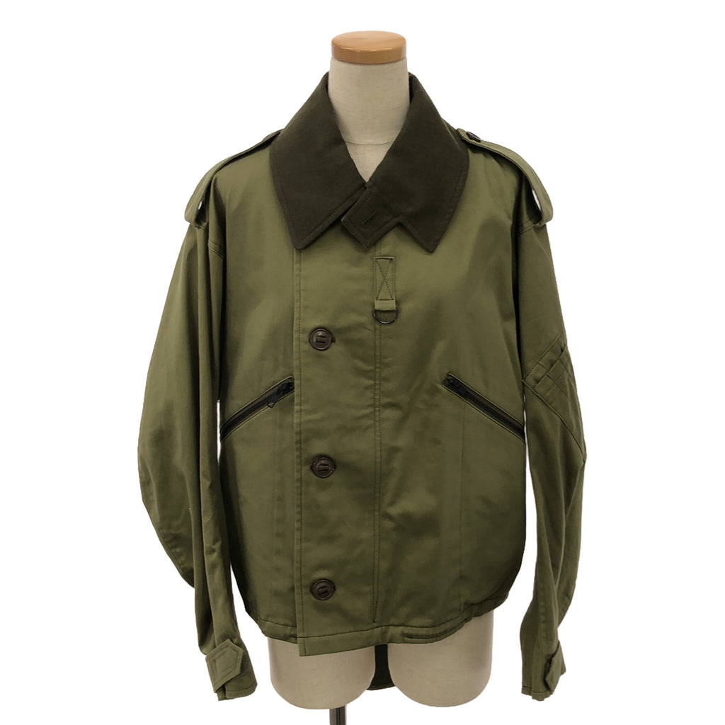 【미품】 Y's / 와이즈 요우지야마모토 | 2022AW | WOOL LIGHT SERGE PILOT JACKET / 밀리터리 재킷 / 착탈 가능 후드 | 2 | 카키 | 여성