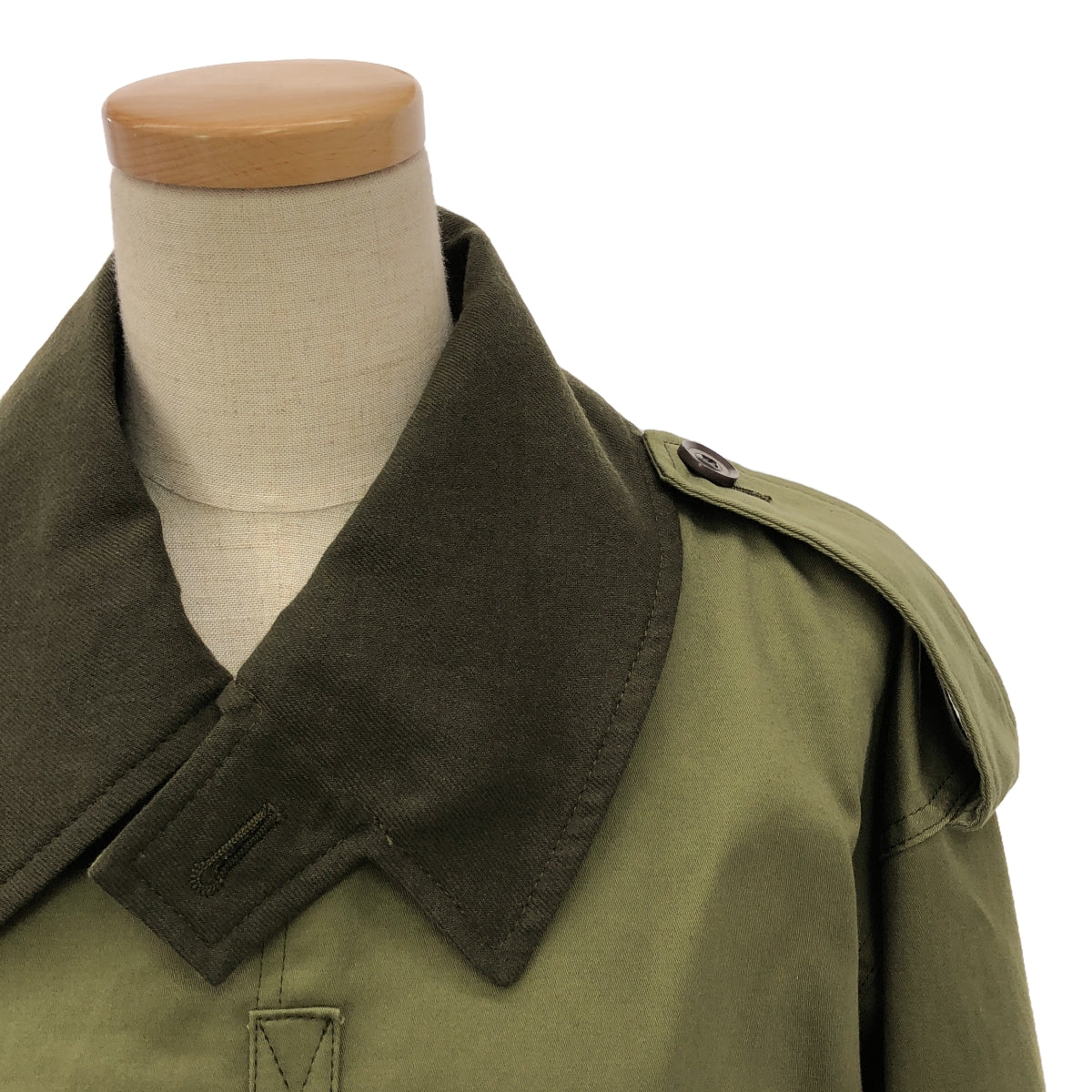 【미품】 Y's / 와이즈 요우지야마모토 | 2022AW | WOOL LIGHT SERGE PILOT JACKET / 밀리터리 재킷 / 착탈 가능 후드 | 2 | 카키 | 여성