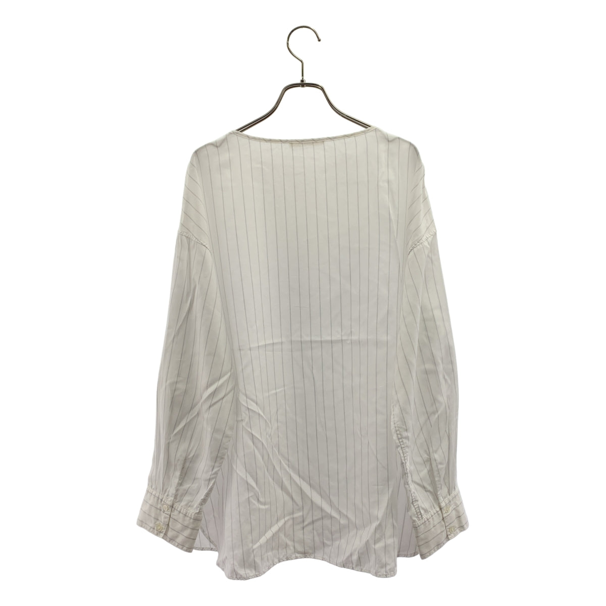 GALERIE VIE / ギャルリーヴィー | 2022AW | ストライプ セルロースブロード ボートネックブラウス | F | ホワイト | レディース