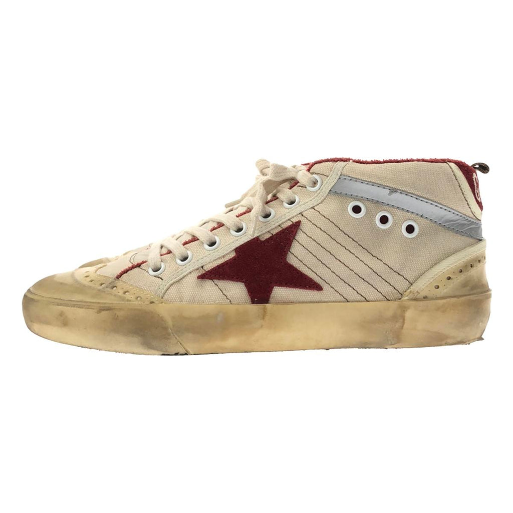 【미품】 GOLDEN GOOSE / 골든 구스 | MID STAR CANVAS SNEAKER 미드컷 스니커즈 | 38 | 레드 | 여성