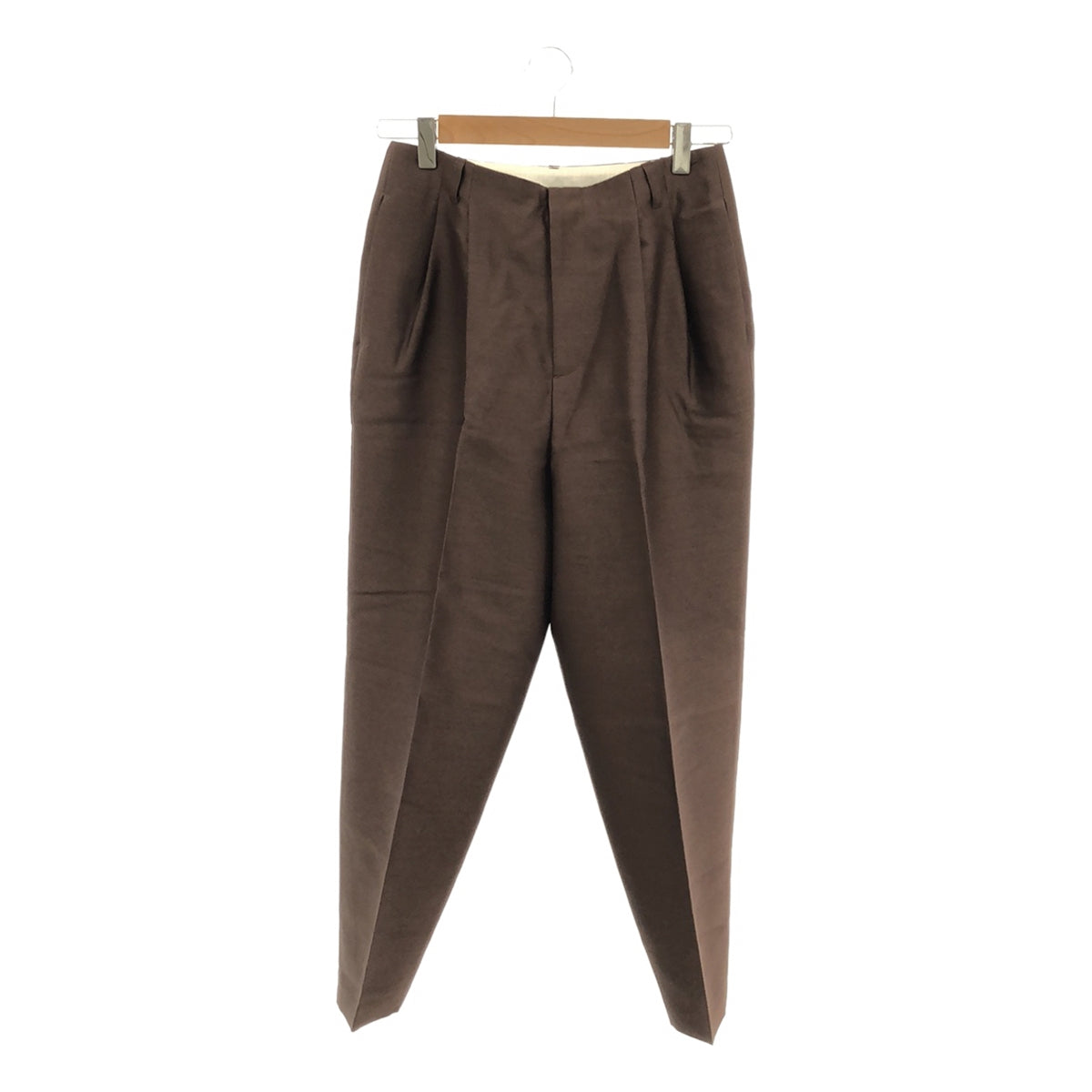 [New] St.cecilia / St. Cecilia | SILK WOOL PANTS | Silk wool 2-pleat pants | Size 38 | Brown | Women's