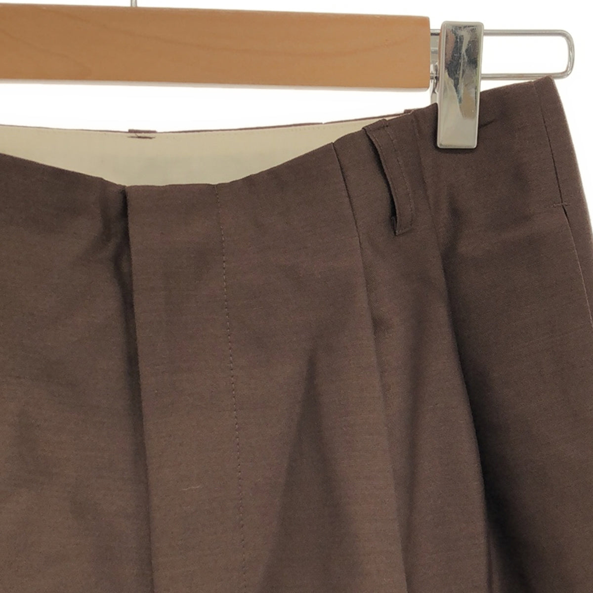 [New] St.cecilia / St. Cecilia | SILK WOOL PANTS | Silk wool 2-pleat pants | Size 38 | Brown | Women's