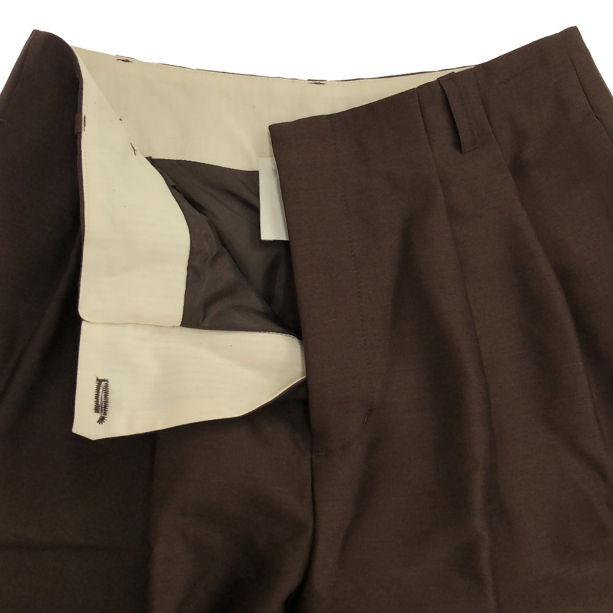 [New] St.cecilia / St. Cecilia | SILK WOOL PANTS | Silk wool 2-pleat pants | Size 38 | Brown | Women's