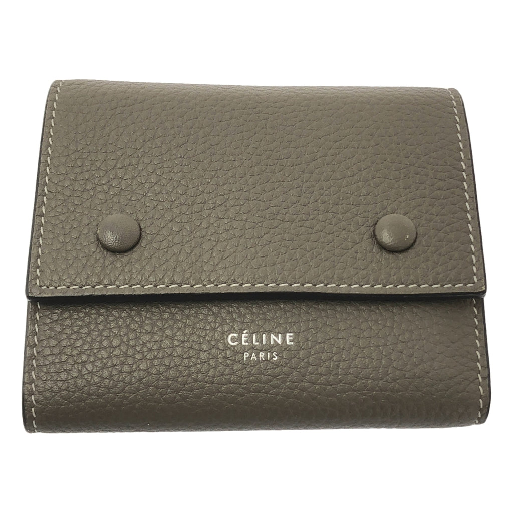 CELINE / セリーヌ | スモール フォールデッド マルチファンクション トリフォールド / レザー ロゴ コンパクト ウォレット 財布 |