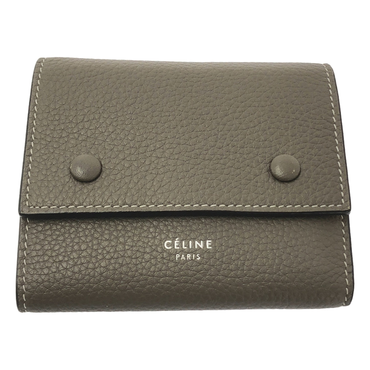 CELINE / セリーヌ | スモール フォールデッド マルチファンクション トリフォールド / レザー ロゴ コンパクト ウォレット 財布 |