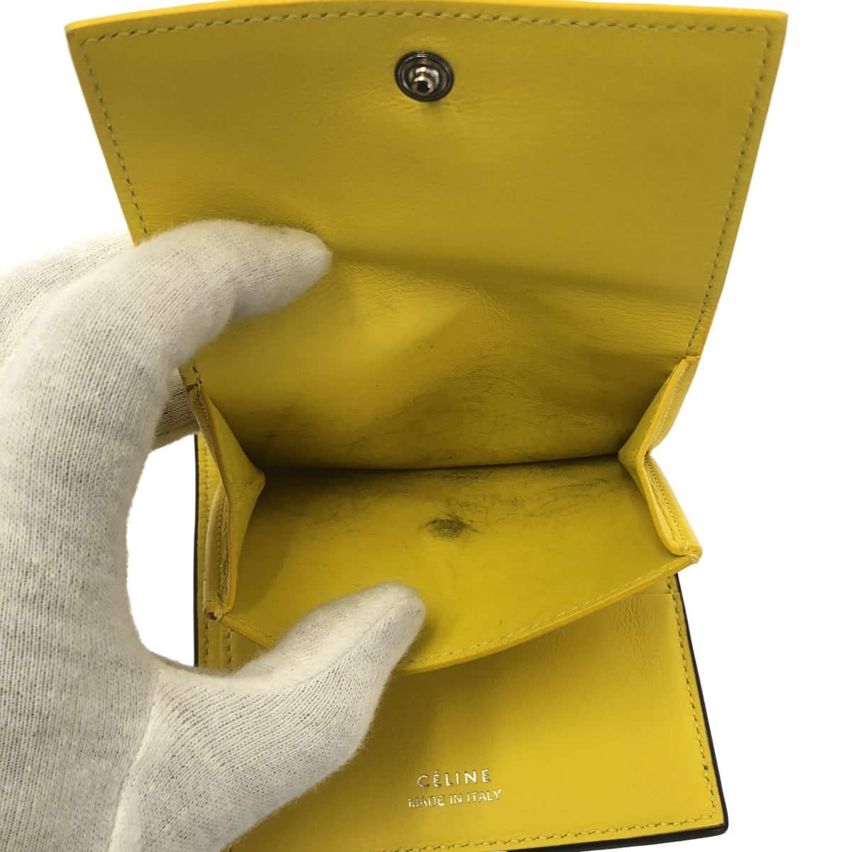 CELINE / セリーヌ | スモール フォールデッド マルチファンクション トリフォールド / レザー ロゴ コンパクト ウォレット 財布 |