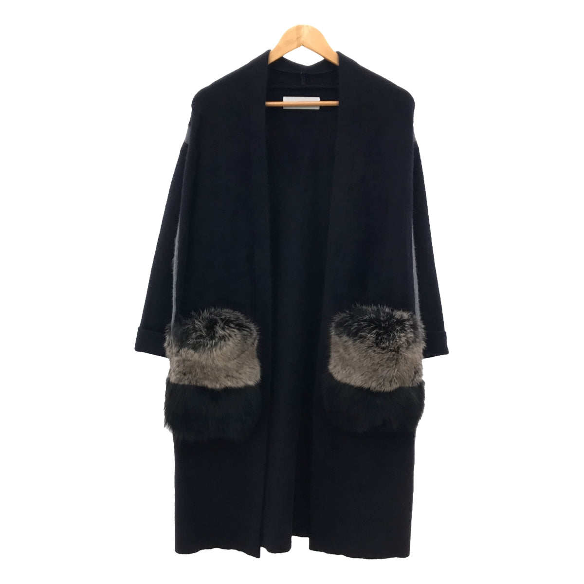 SUGAR ROSE | Fox fur double pocket long cardigan coat | F | Women's