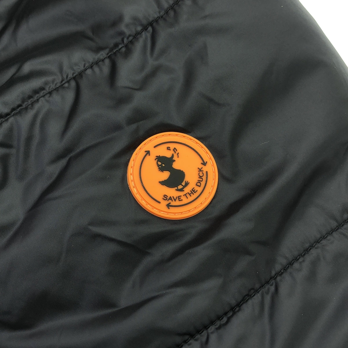 【美品】  SAVE THE DUCK / セーブザダック | リバーシブル ファー切替 ダウンコート フーディ | ブラック/ダークネイビー系 | レディース