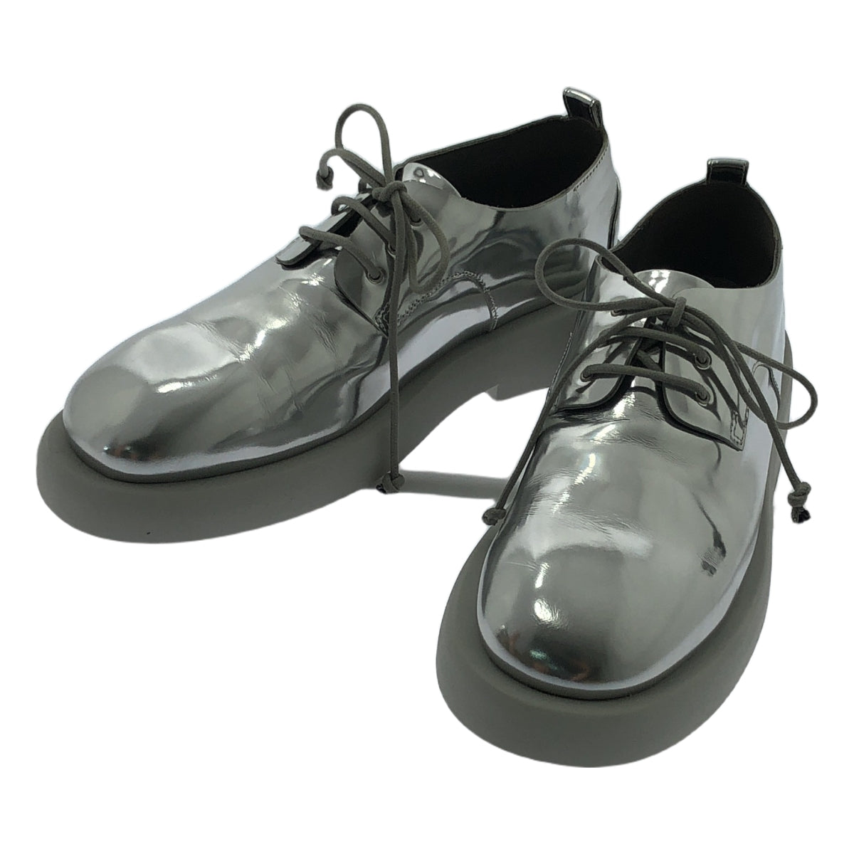 [狀況良好] Marsèll | 金屬色繫帶皮革鞋 | 38碼 | 銀色 | 女款