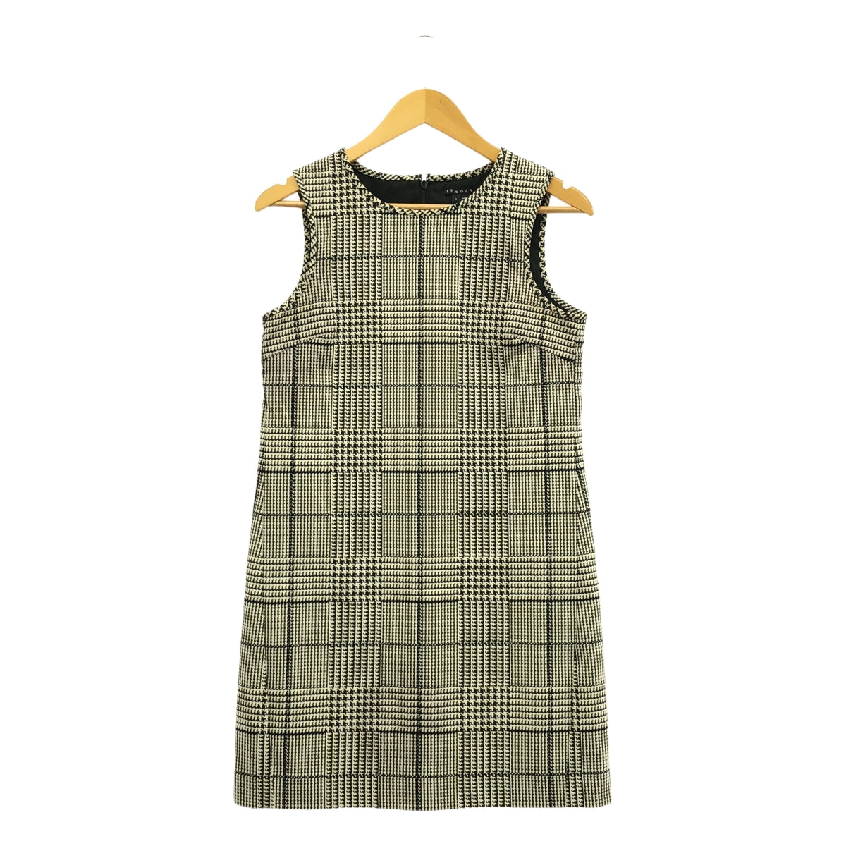 理論 |格紋無袖連身裙 | 0 |黑/白 |女性的