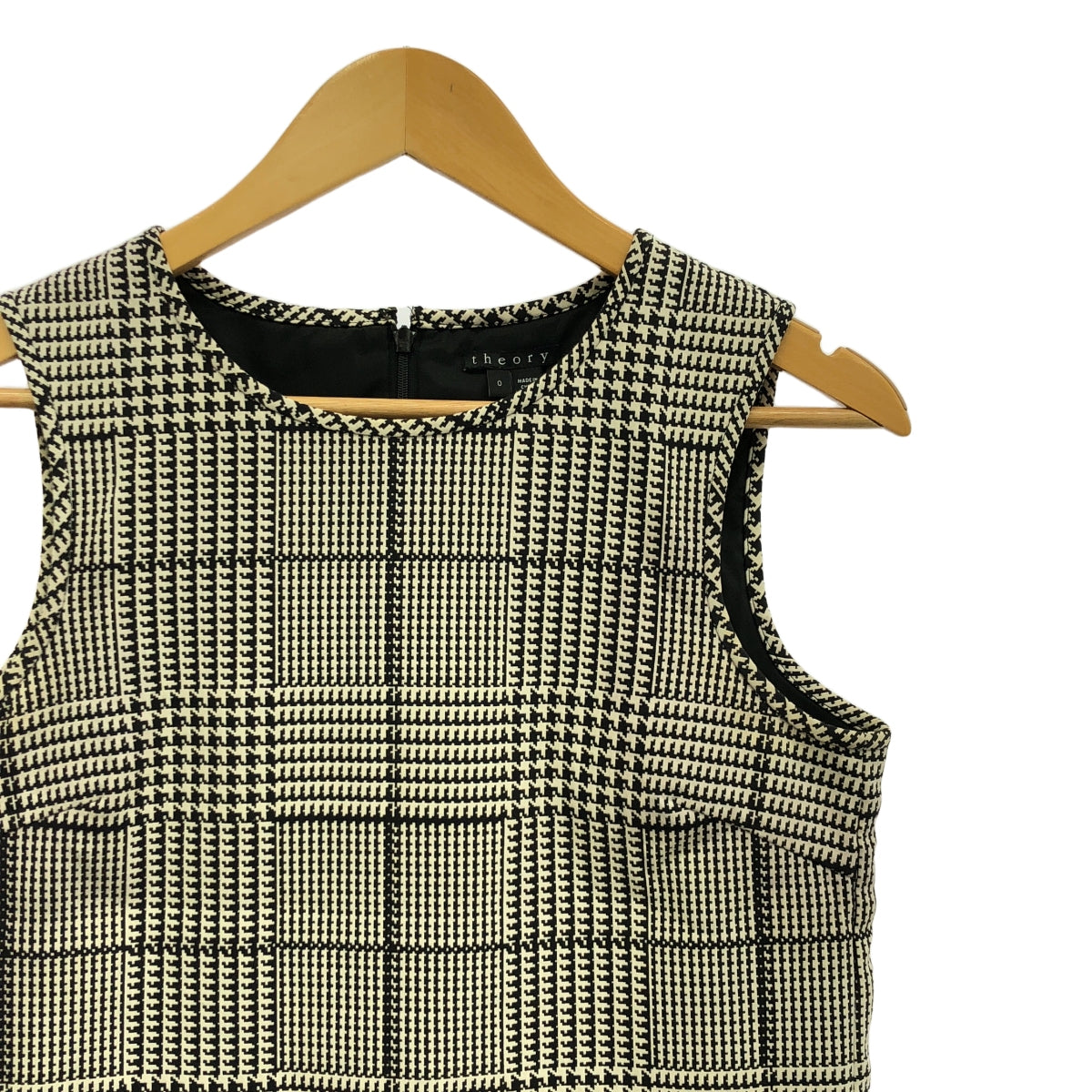 理論 |格紋無袖連身裙 | 0 |黑/白 |女性的