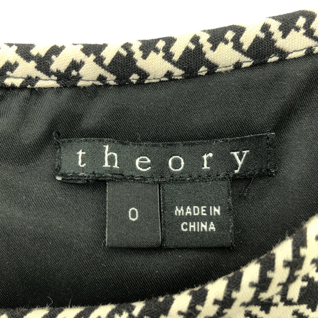 theory / セオリー | 格子柄 ノースリーブ ワンピース | 0 | ブラック/ホワイト | レディース