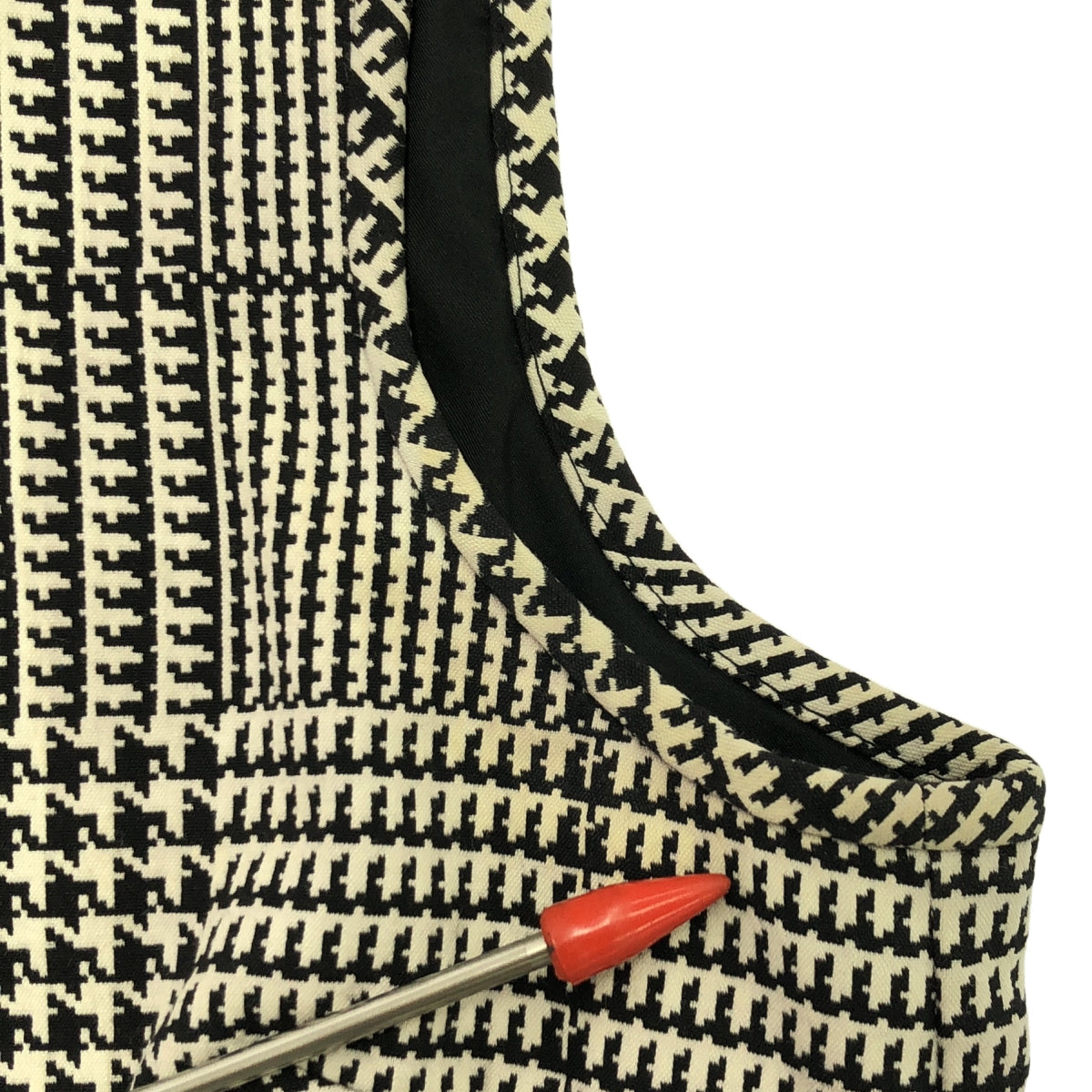 theory / セオリー | 格子柄 ノースリーブ ワンピース | 0 | ブラック/ホワイト | レディース