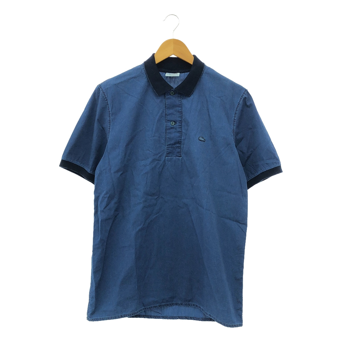 LACOSTE | Indigo dyed patch polo shirt cut and sew | 3 | Men's