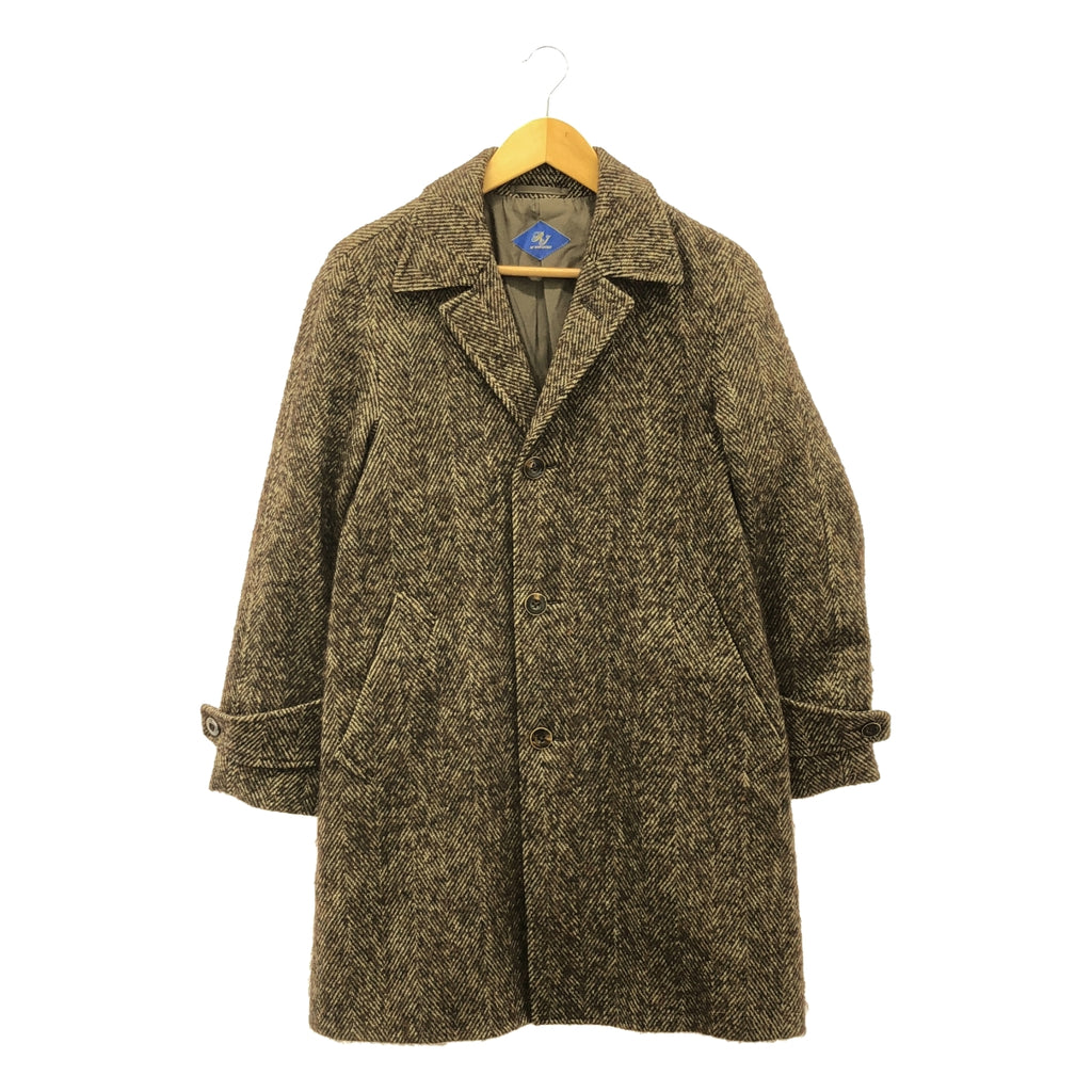 RING JACKET / リングジャケット | RJ / シルク ヘリンボーン チェスターコート | 42 | ブラウン | メンズ