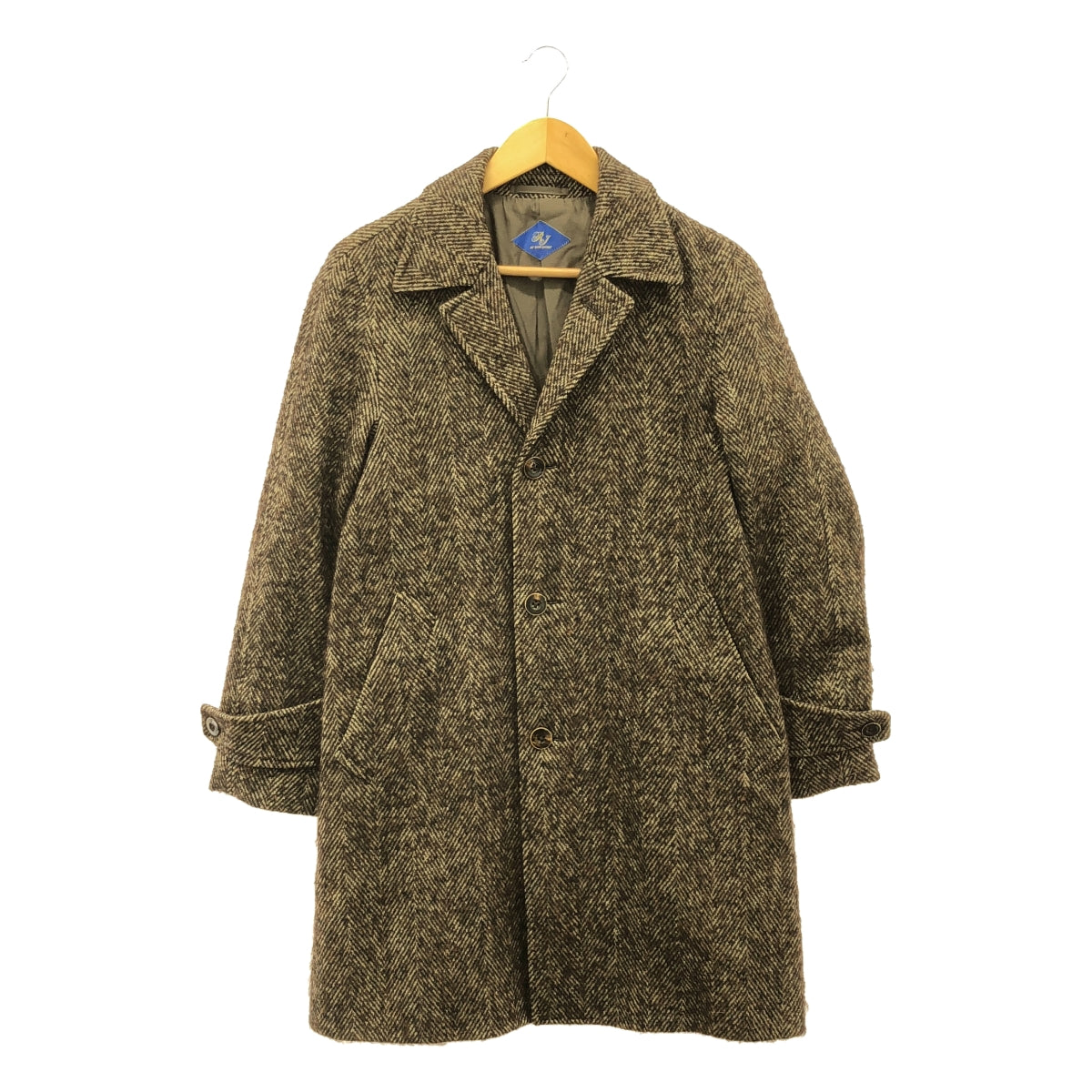 RING JACKET / リングジャケット | RJ / シルク ヘリンボーン チェスターコート | 42 | ブラウン | メンズ