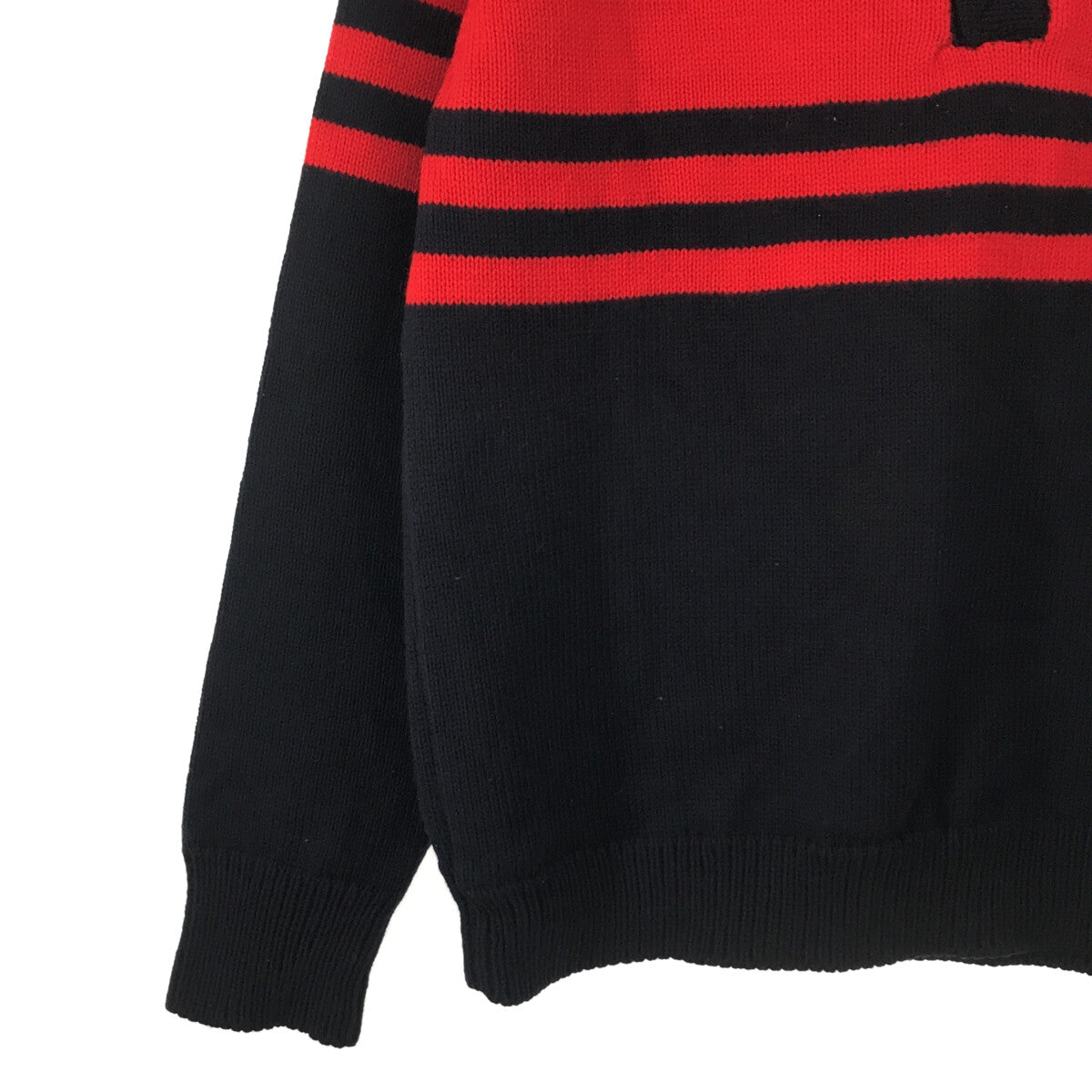 VINTAGE / ヴィンテージ古着 | 1970s | 70s ～ Stowe Woolen ストーウーレン ウール ハンドメイド バイカラー スキッパー ニット | L | レッド / ネイビー | メンズ