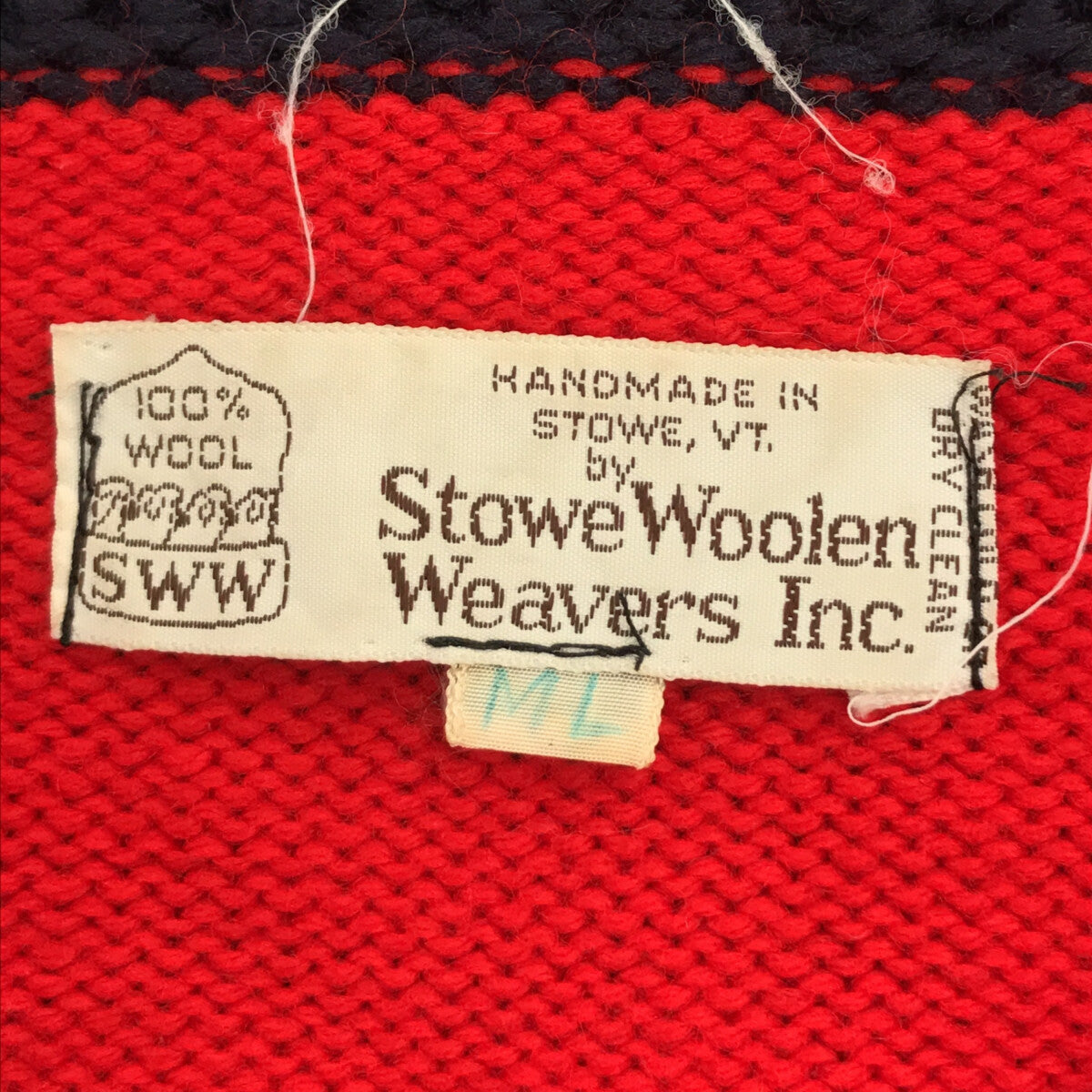 VINTAGE / ヴィンテージ古着 | 1970s | 70s ～ Stowe Woolen ストーウーレン ウール ハンドメイド バイカラー スキッパー ニット | L | レッド / ネイビー | メンズ