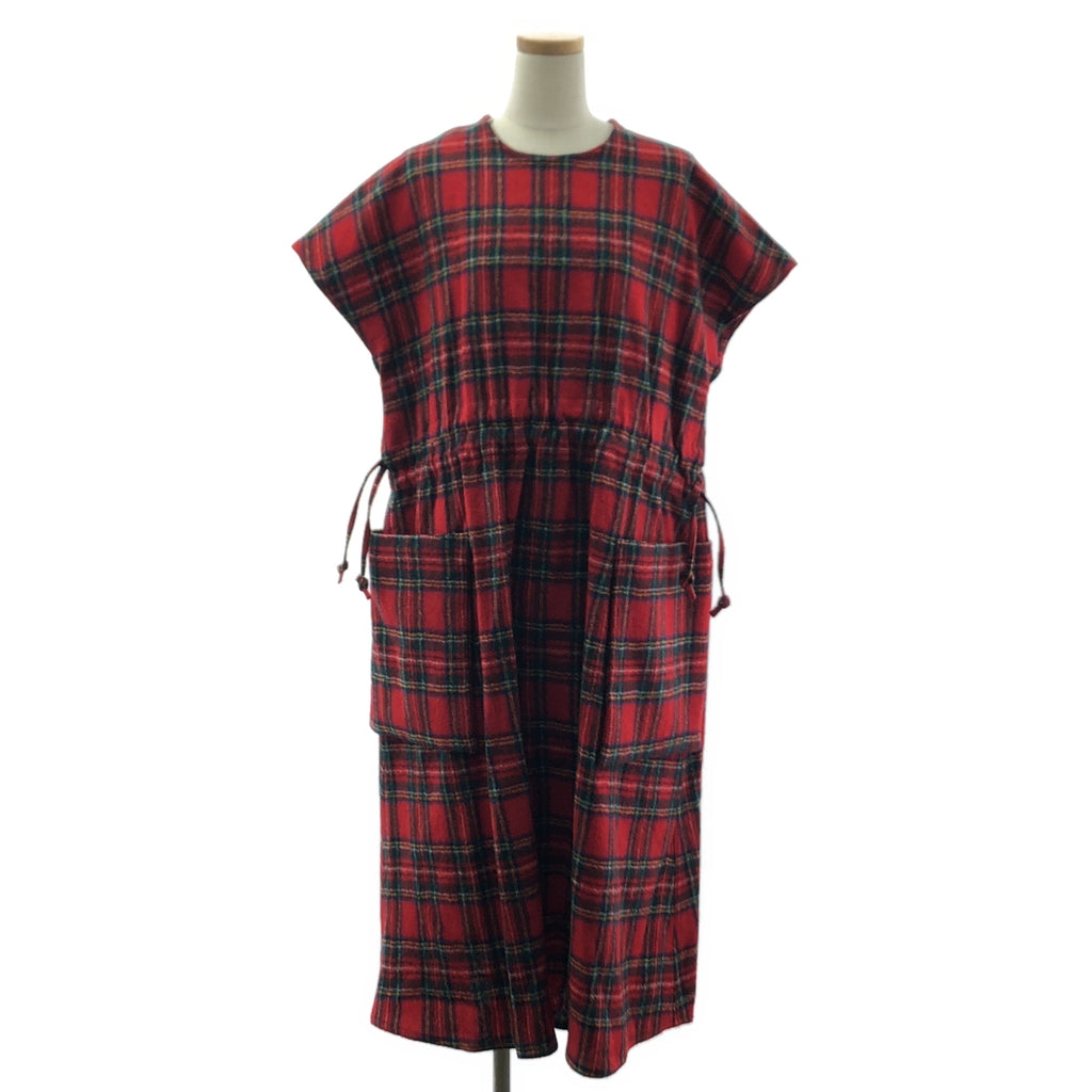 【신품】 R &amp; DMCo- / 올드 맨즈 테일러 | WOOL TARTAN CHECK POCET DRESS 울 타탄 체크 포켓 드레스 원피스 | S | Royal Stewart / 로얄 스튜어트 |