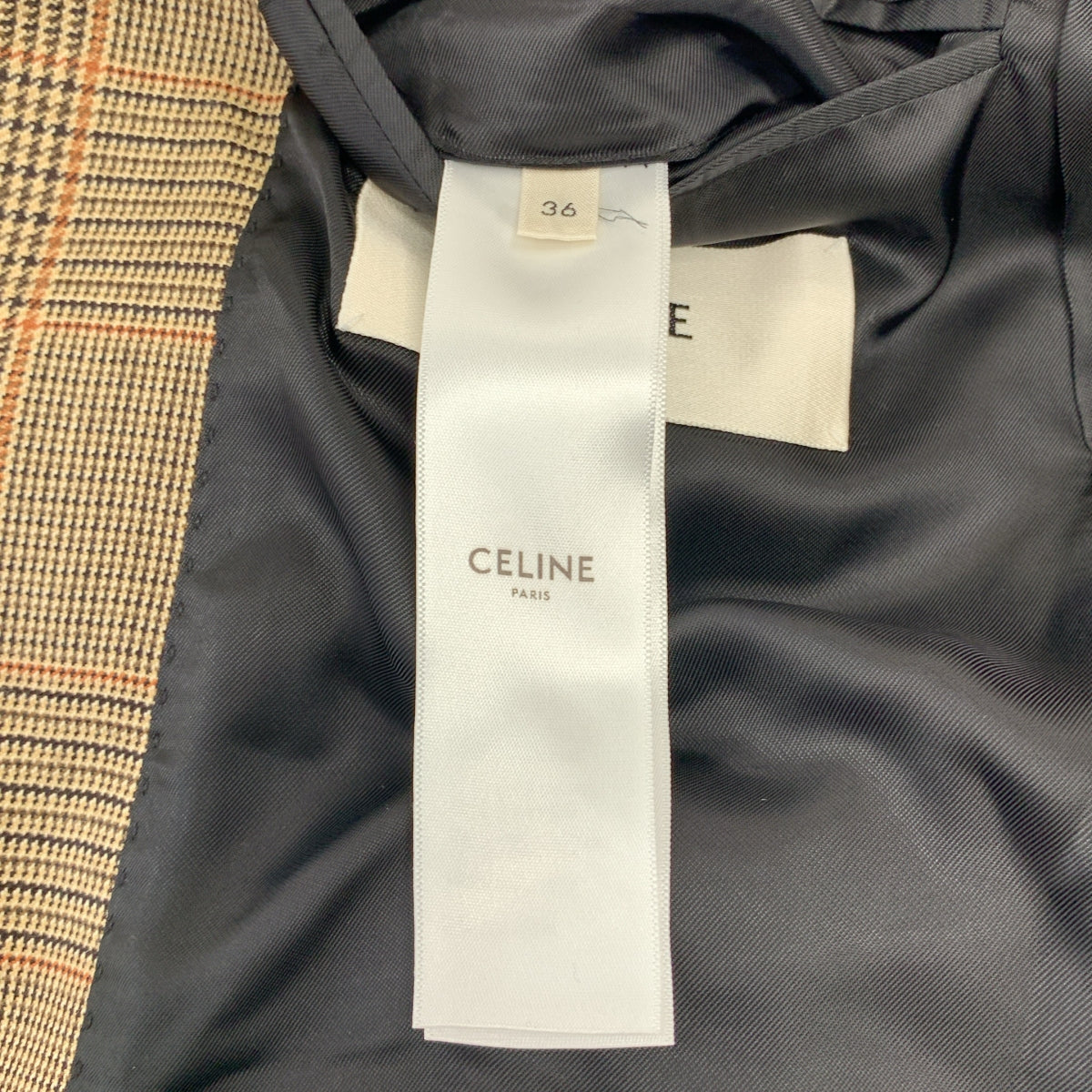 CELINE / セリーヌ | ウール チェック 2B シングルブレスト テーラードジャケット / 総裏地 | 36 | レディース