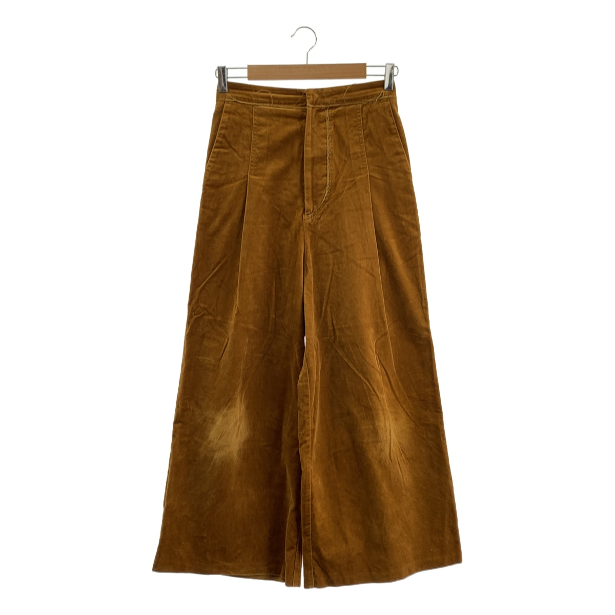 GOLDEN GOOSE / ゴールデングース | リブレスコーデュロイ タックワイドパンツ | XS | ブラウン | レディース