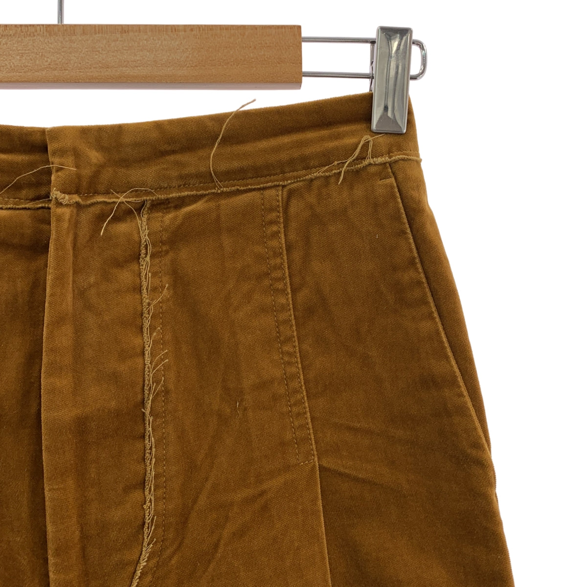 GOLDEN GOOSE / ゴールデングース | リブレスコーデュロイ タックワイドパンツ | XS | ブラウン | レディース