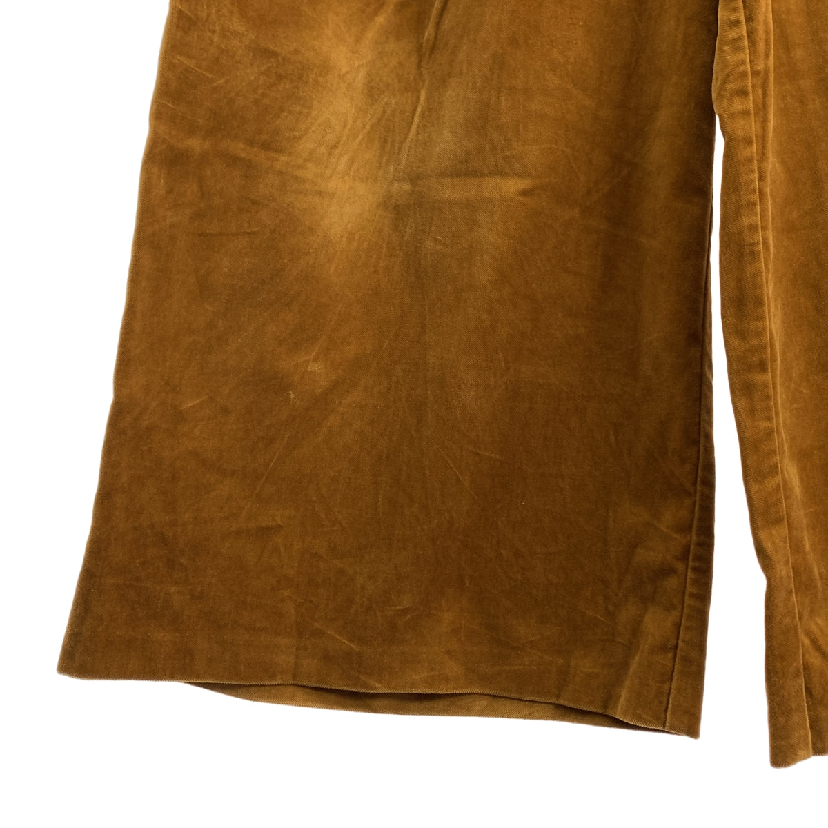 GOLDEN GOOSE / ゴールデングース | リブレスコーデュロイ タックワイドパンツ | XS | ブラウン | レディース