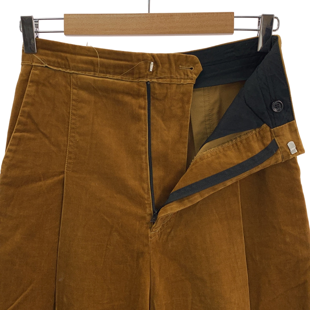 GOLDEN GOOSE / ゴールデングース | リブレスコーデュロイ タックワイドパンツ | XS | ブラウン | レディース