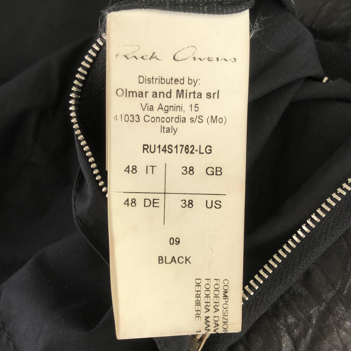 Rick Owens | OLMAR and MIRTA MOLLINO Lamb Leather Single Rider Jacket | 48 | Men's