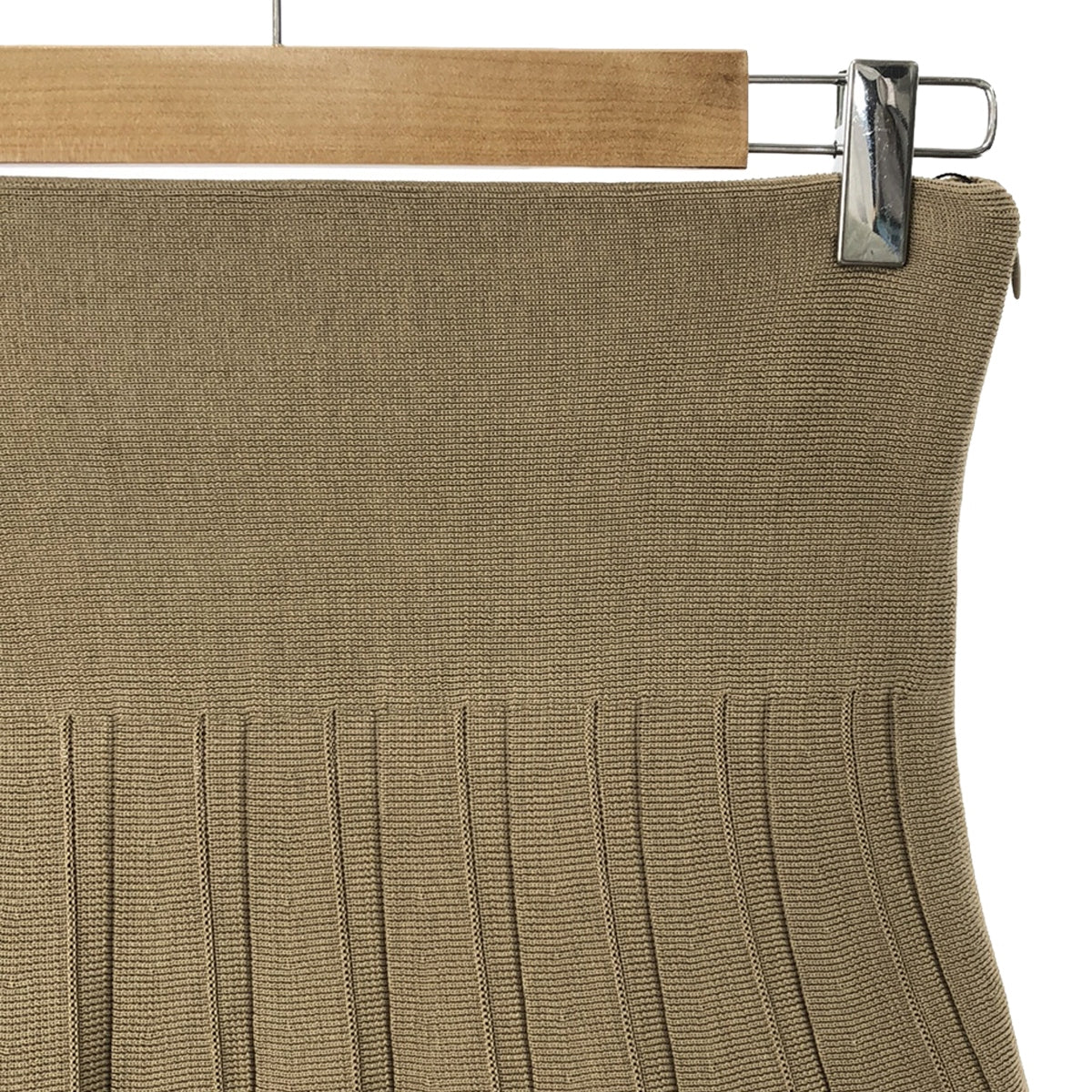 Ron Herman | Cotton Rib Knit Flared Skirt | S | Beige | Women's