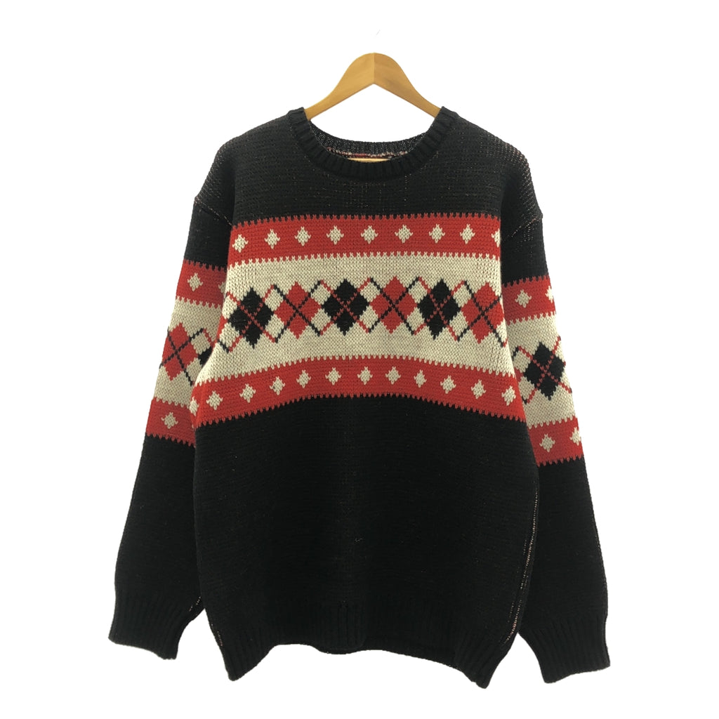 Needles / ニードルス | 2024AW | Crew Neck Sweater - Argyle / アーガイル クルーネックセーター ニット | XL | ブラック/ホワイト/レッド | メンズ