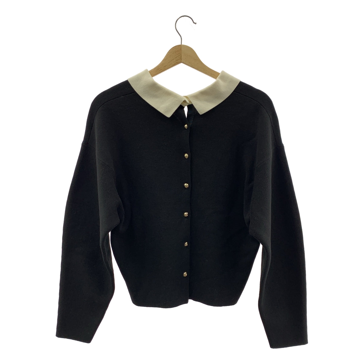 Curensology / カレンソロジー | ポイントカラーニットプルオーバー | F | ブラック/ホワイト | レディース