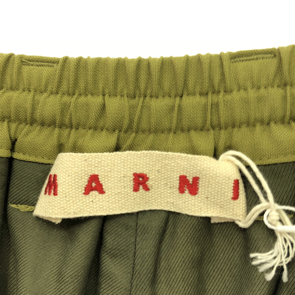 【新品】  MARNI / マルニ | 2024SS | ウール トロピカル シャーリング1Pテーパードパンツ | 48 | カーキ | メンズ