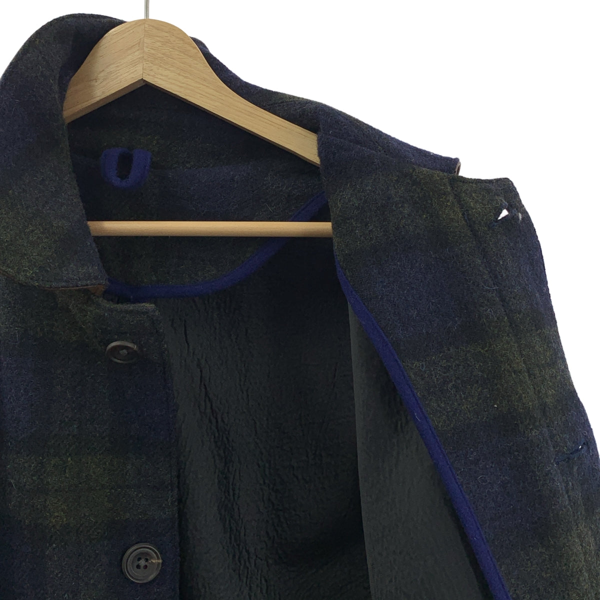 RAINMAKER / 레인 메이커 | 울 본딩 체크 스텐 컬러 코트 | 46 | 남성