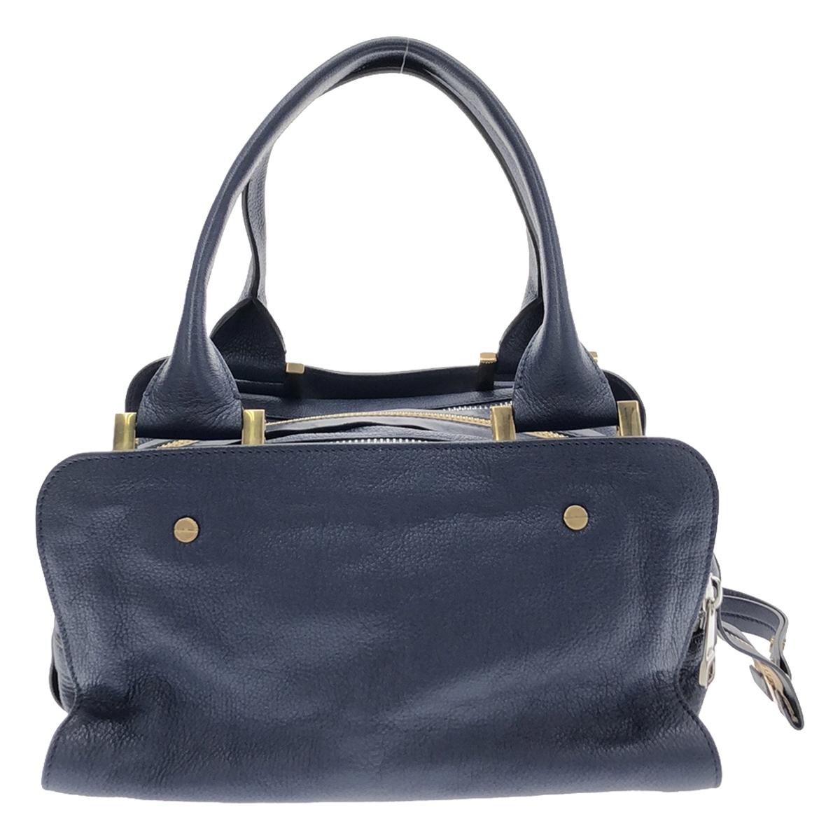 [Good Condition] Chloe | Dalston Triple Zip Leather Handbag | Navy | Women's