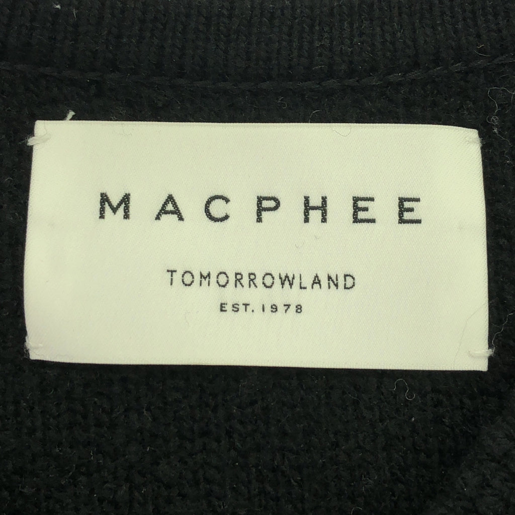 Tomorrowland MACPHEE / トゥモローランドマカフィー | 2022AW | 金ボタン ボア ムートン クルーネックカーディガン | S | ブラック | レディース