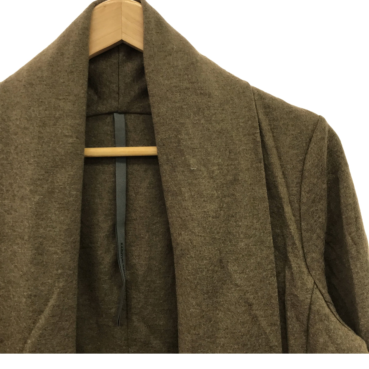 KAZUYUKI KUMAGAI ATTACHMENT | Wool flannel smooth stole coat | 2 | Brown | Men's