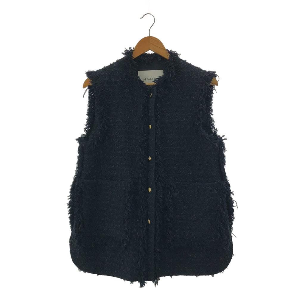 DEPAREILLE / デパリエ | フリンジ ツイード ベスト | 38 | レディース