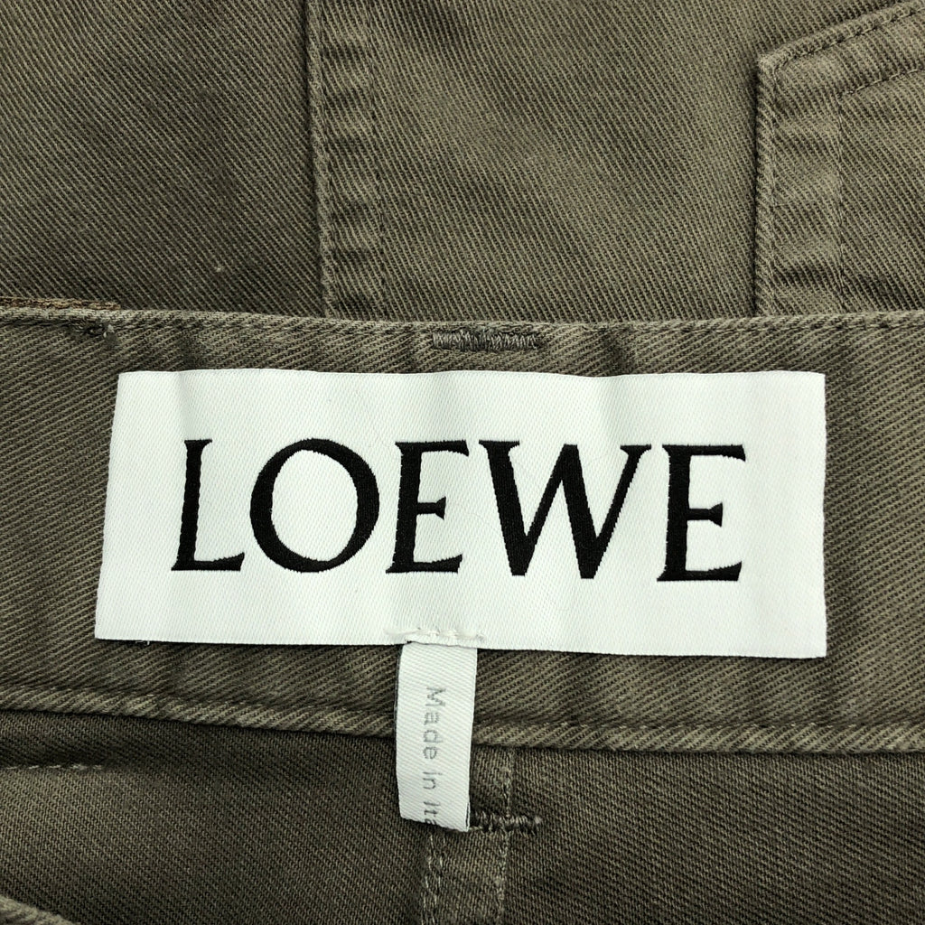 LOEWE / 로에베 | 2022SS | 로고 가죽 패치 스트레치 탁 와이드 팬츠 | 48 |