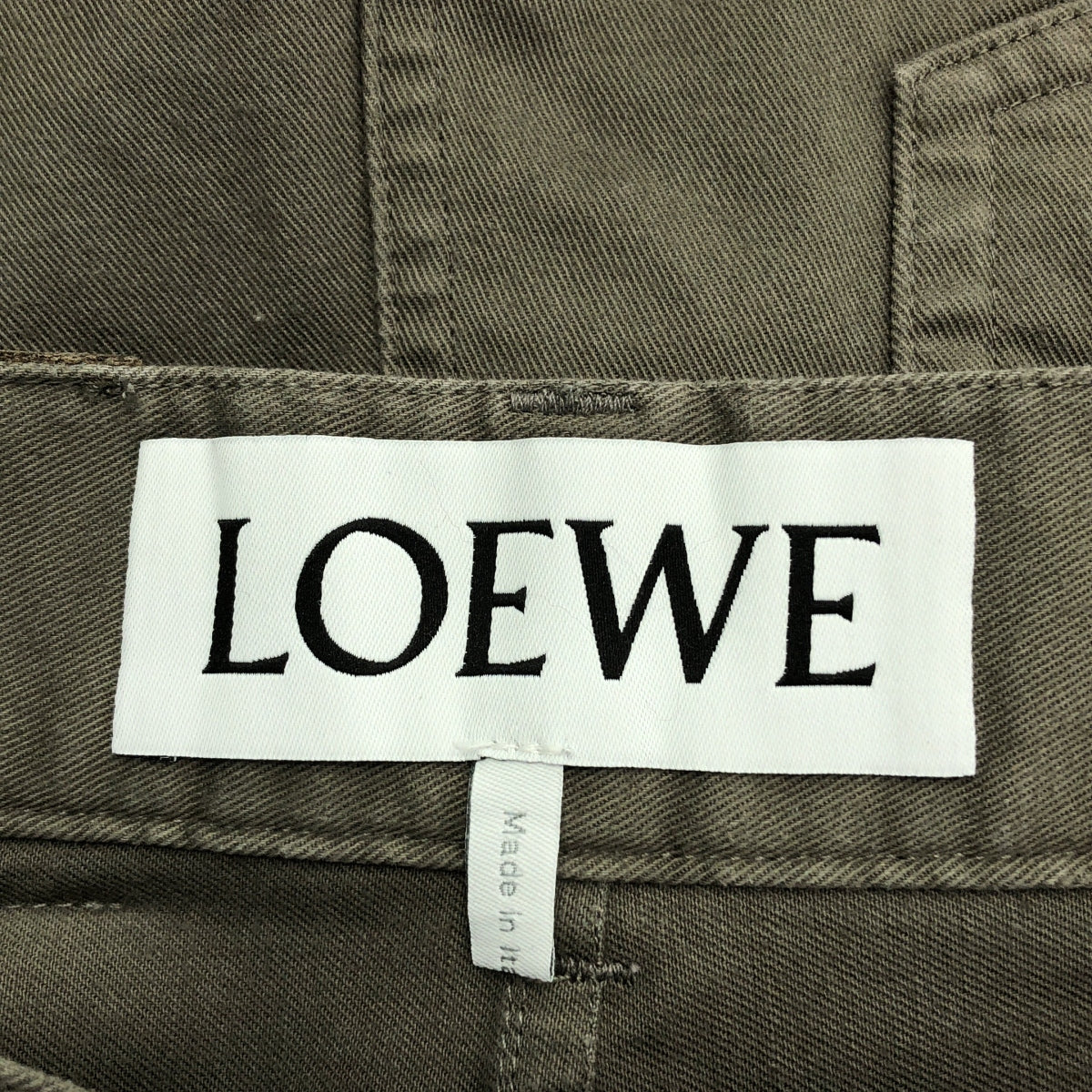 LOEWE / ロエベ | 2022SS | ロゴ レザーパッチ ストレッチ タック ワイドパンツ | 48 | メンズ