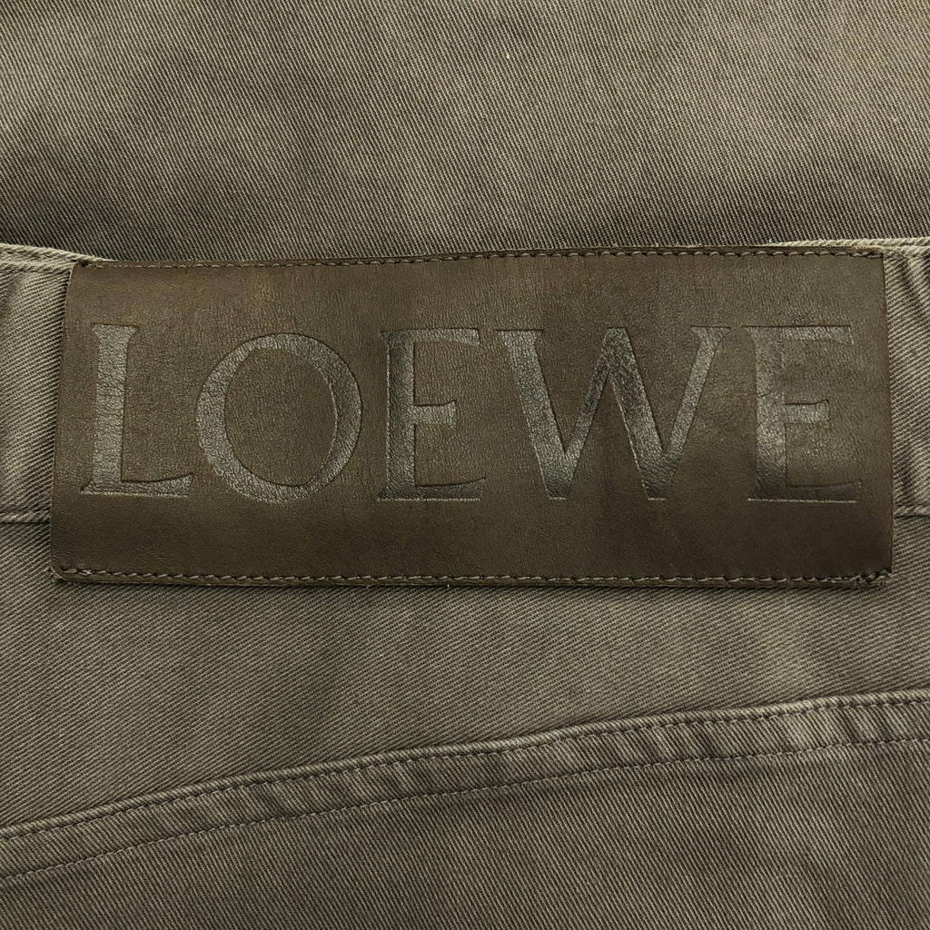 LOEWE / 로에베 | 2022SS | 로고 가죽 패치 스트레치 탁 와이드 팬츠 | 48 |