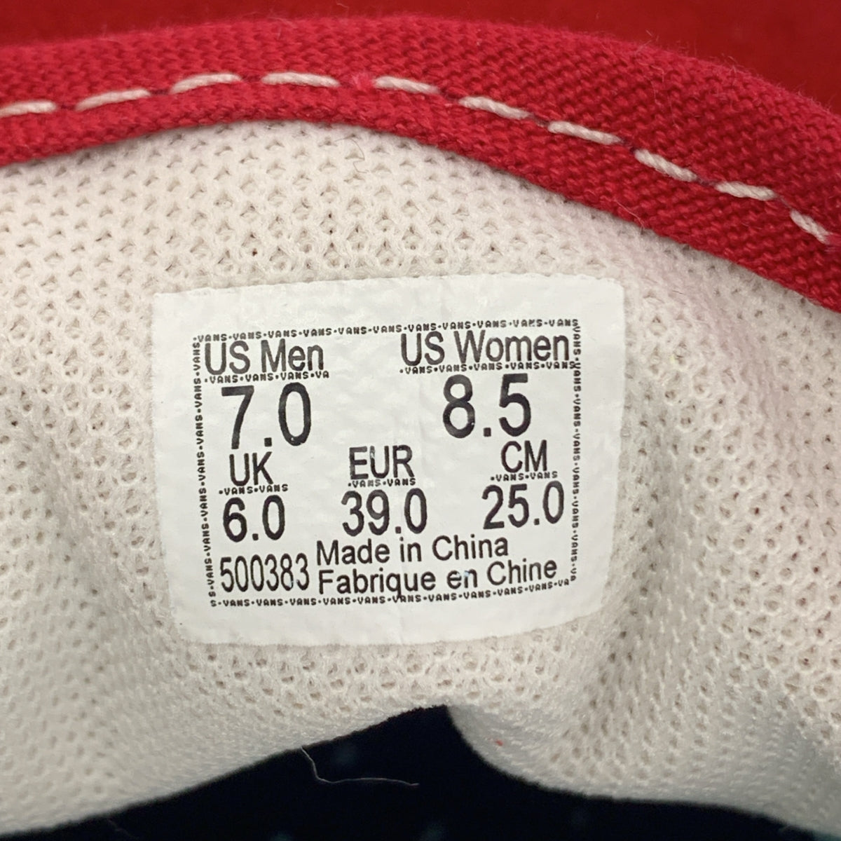 【美品】  VANS / バンズ | Comfycush Era / エラ チェッカー スニーカー | 25 | レッド/ホワイト | レディース