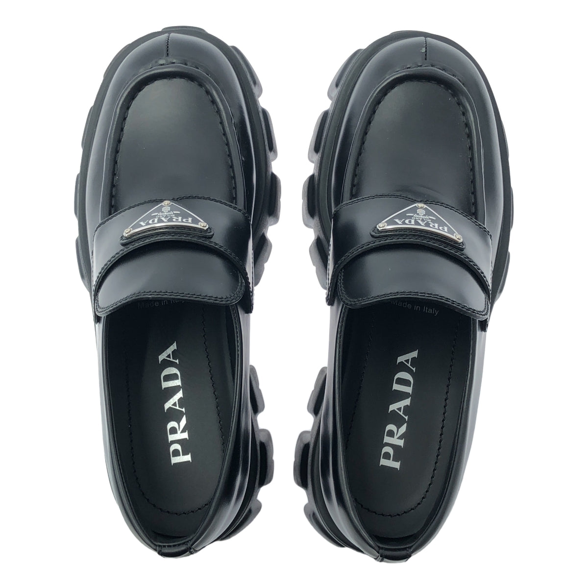 PRADA / プラダ | モノリス プラッシュドレザー ローファー | 38