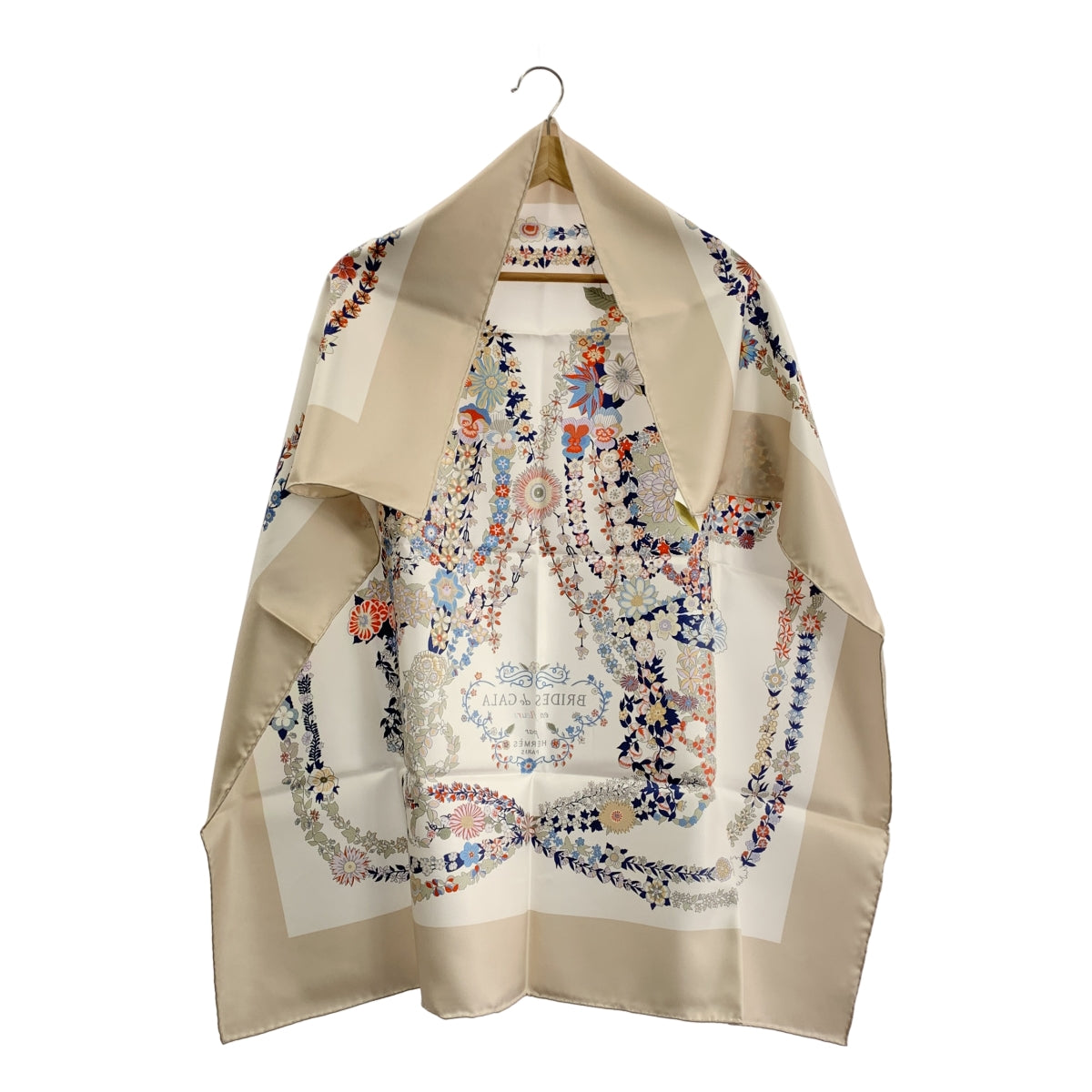 [品相極佳] HERMES | BRIDES de GALA en Fleurs / Carré 90 披肩 |多色的