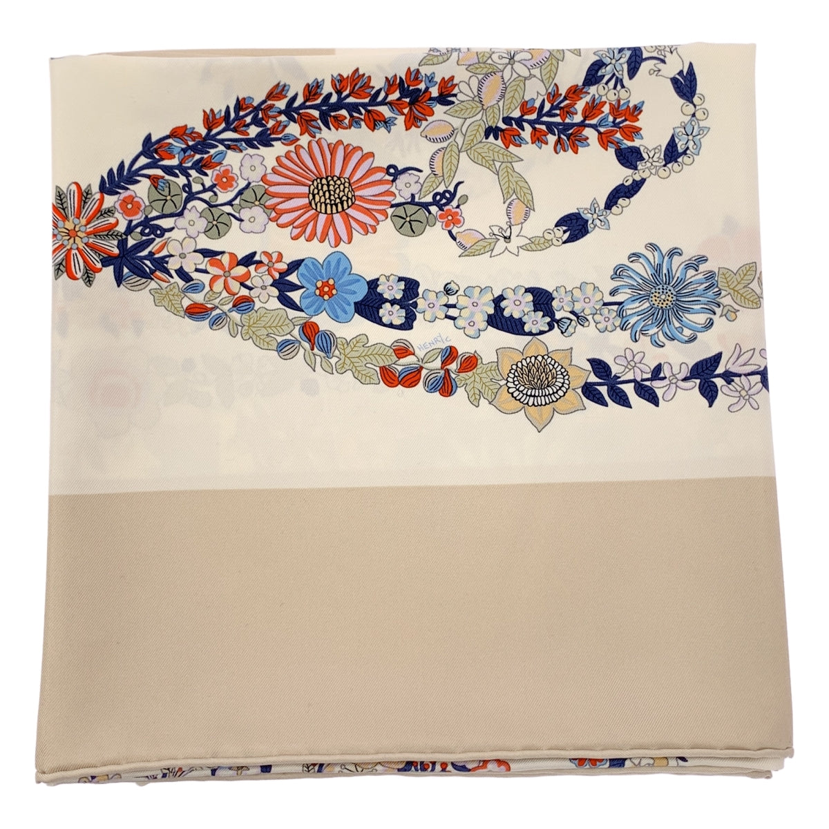 [品相極佳] HERMES | BRIDES de GALA en Fleurs / Carré 90 披肩 |多色的