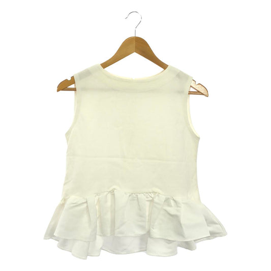 CELFORD | Ruffled Sleeveless Peplum Top | S | White | Women's