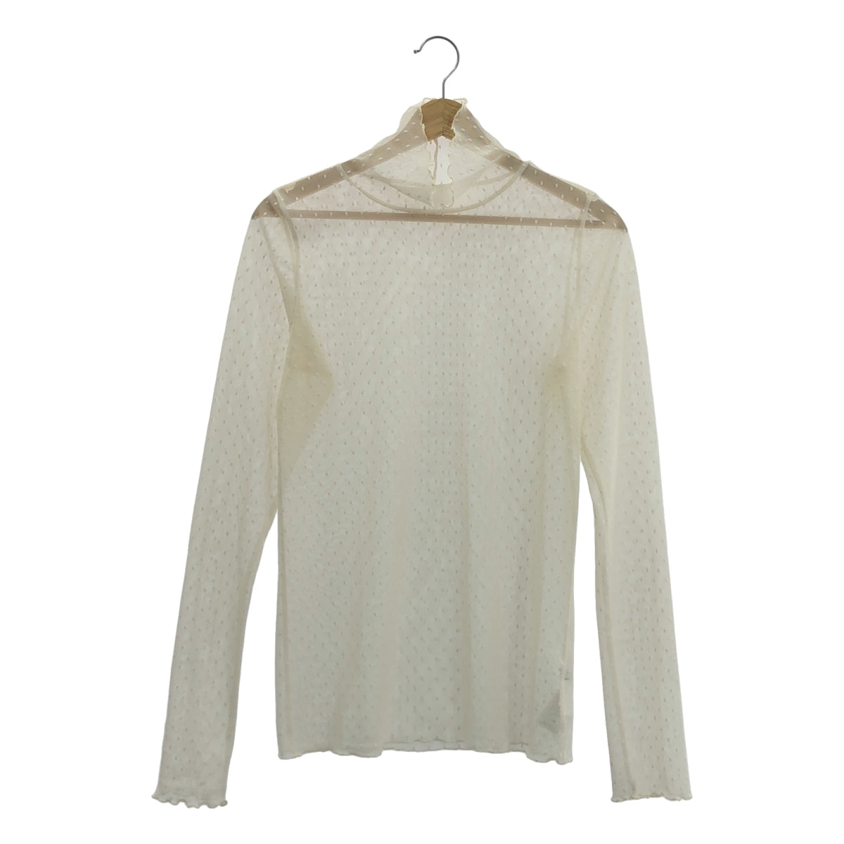 整齊乾淨 | 2024AW | 波爾卡圓點薄紗高領套頭衫 | F |