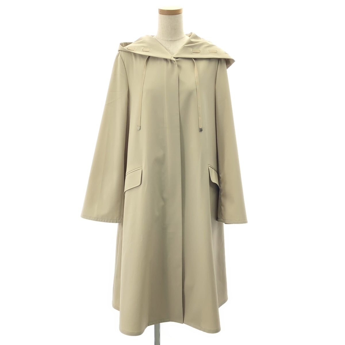 【美品】  FOXEY NEW YORK / フォクシーニューヨーク | Westminster Coat ウエストミンスター フーデッド コート ポーチ付 | 38 | ベージュ | レディース