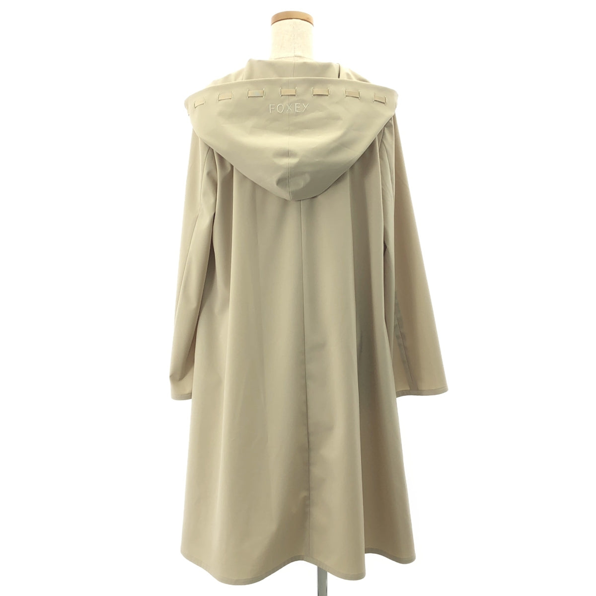 【美品】  FOXEY NEW YORK / フォクシーニューヨーク | Westminster Coat ウエストミンスター フーデッド コート ポーチ付 | 38 | ベージュ | レディース