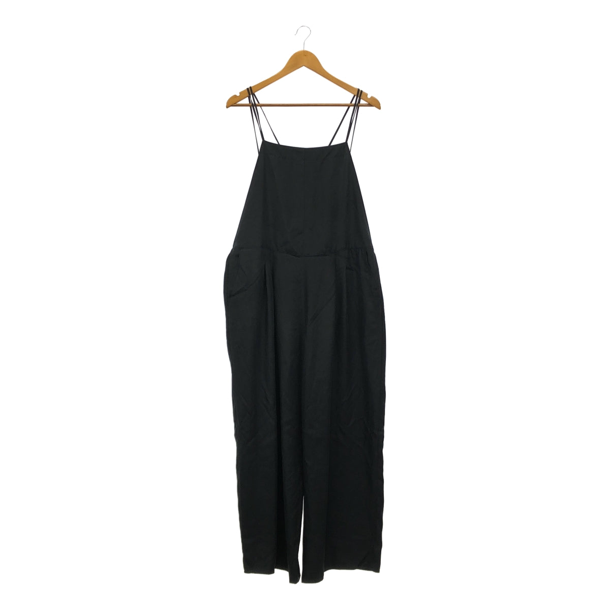 Framework | 2024 春夏 | 銅氨斜紋吊帶背帶褲與褲子 | 38 碼 | 黑色 | 女款